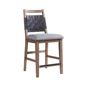 Intercon Oslo Weathered Chestnut Woven Back Bar Stool