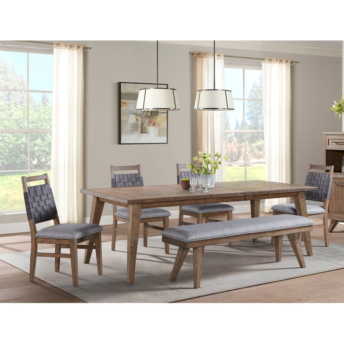 Intercon Oslo Weathered Chestnut 6pc Dining Room Set INT-OS-TA-4292-WCT-DR-S1