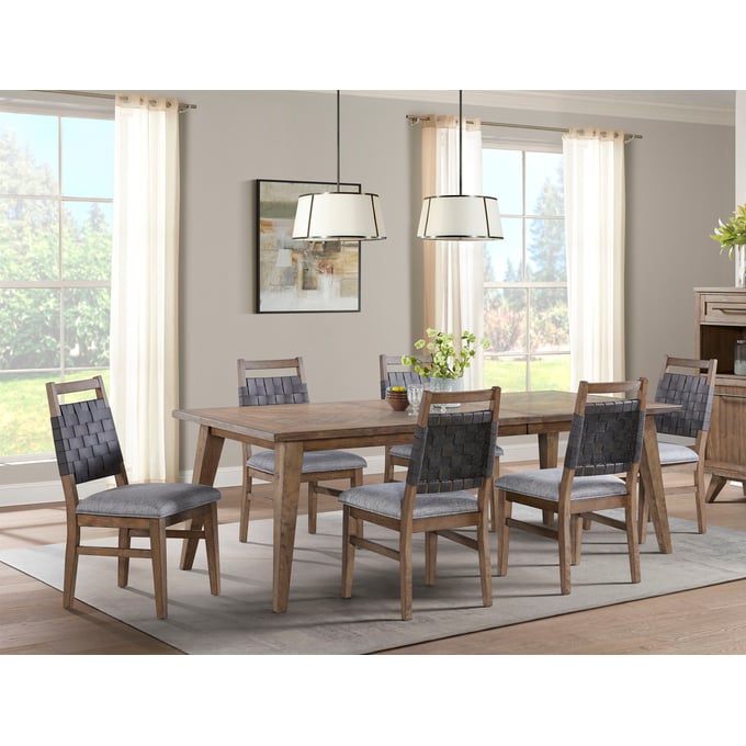 Intercon Oslo Weathered Chestnut 7pc Dining Room Set INT-OS-TA-4292-WCT-DR-S2