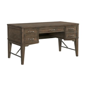 Intercon Preston Weathered Vintage Oak Half Ped Desk