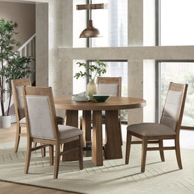 Intercon Landmark Weathered Oak 5pc Round Dining Room Set