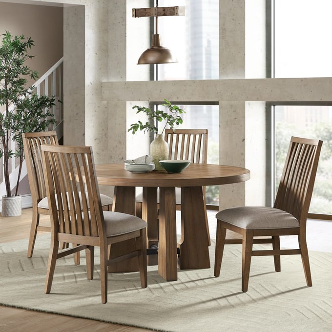 Intercon Landmark Weathered Oak 5pc Dining Room Set INT-LANDMARK-DR-S4