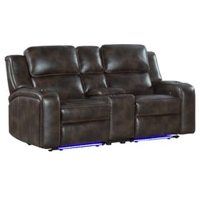 Intercon Silhouette Bolero Coffee Loveseat with Console