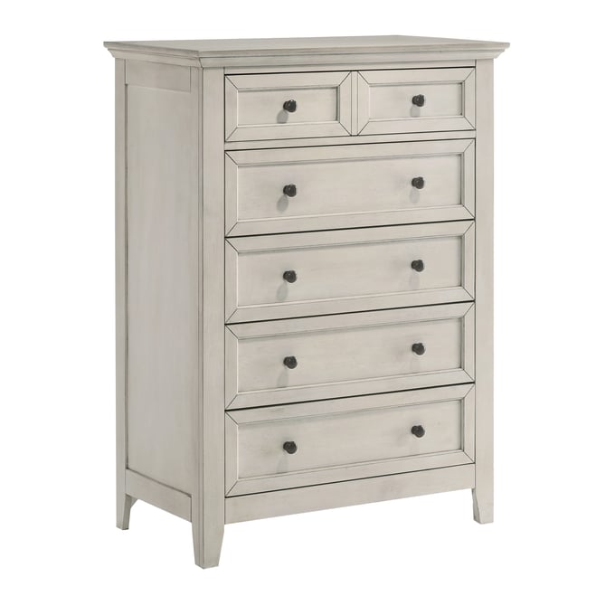 Intercon San Mateo Youth Rustic White 5 Drawer Chest INT-SM-BR-4305-RWH-C