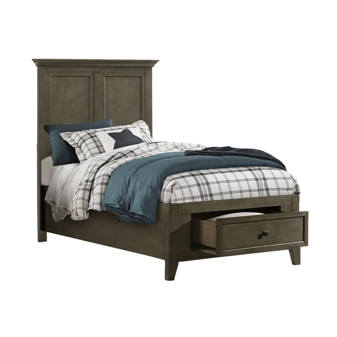 Intercon San Mateo Youth Gray Twin Storage Footboard With Deck INT-SM-BR-4325TS-GRY-FB