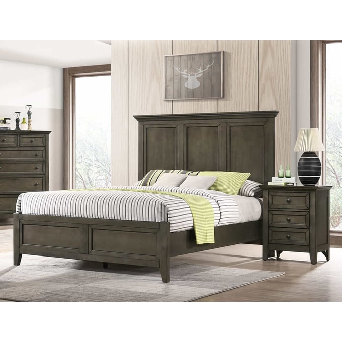 Intercon San Mateo Gray 2pc Bedroom Set with King Panel Bed INT-SM-BR-8865K-GRY-BR-S1