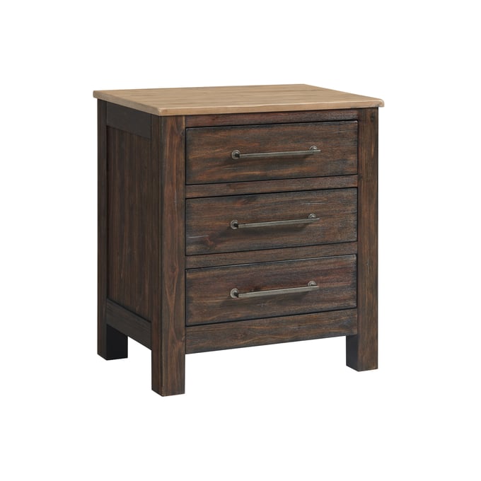 Intercon Transitions Driftwood Sable 3 Drawers Nightstand INT-TR-BR-3603-DWS-C