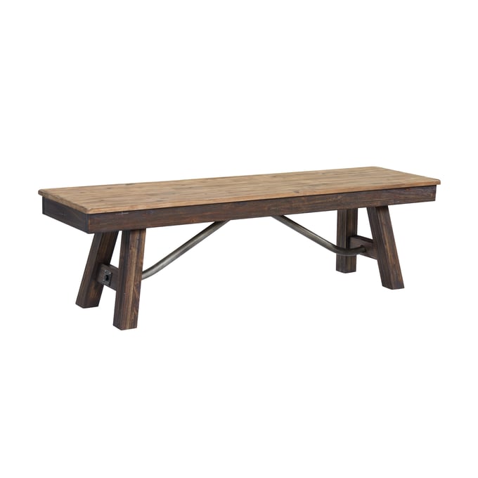 Intercon Transitions Driftwood Sable 63 Inch Wood Seat Bench INT-TR-CH-6316BW-DWS-RTA