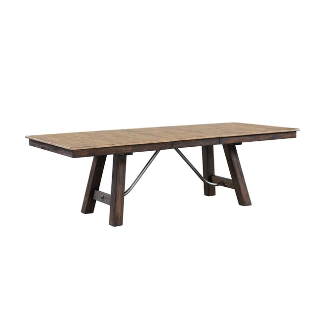 Intercon Transitions Driftwood Sable Trestle Dining Table INT-TR-TA-4296-DWS-TABLE