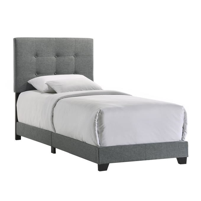 Intercon Addyson Gunmetal Twin Upholstered Bed INT-UB-BR-ADYTWN-GNM-C