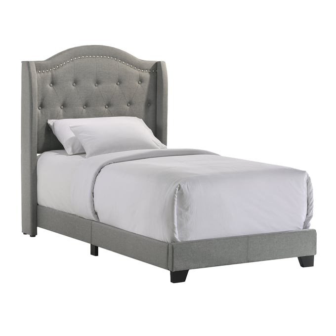 Intercon Rhyan Smoke Twin Upholstered Bed INT-UB-BR-RHYTWN-SMK-C