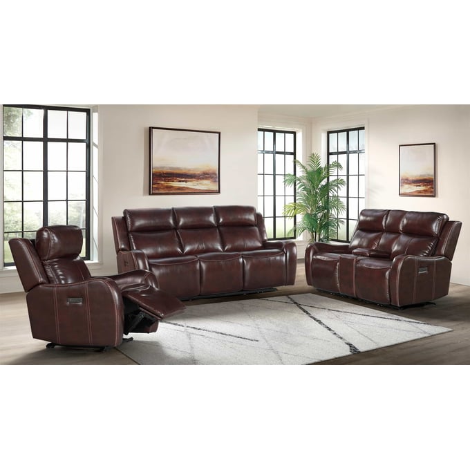 Intercon Wainwright Reddish Brown 3pc Living Room Set INT-WAINWRIGHT-LR-S1