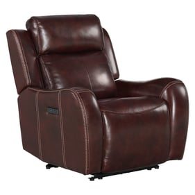 Intercon Wainwright Reddish Brown Dual Power Recliner