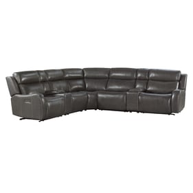 Intercon Wainwright Charcoal Grey Sectional With Console