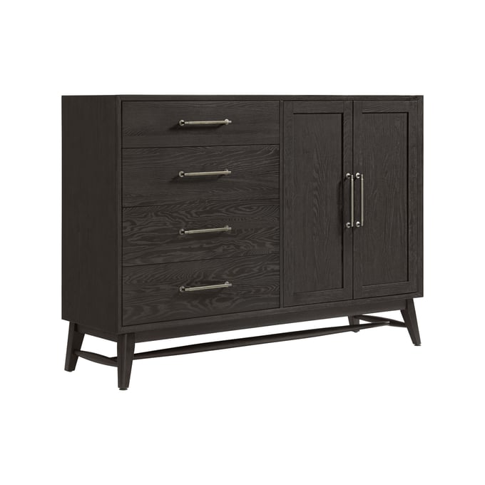 Intercon Bayside Black 4 Drawer 2 Door Gentlemans Chest INT-BY-BR-9804GC-BLK-C