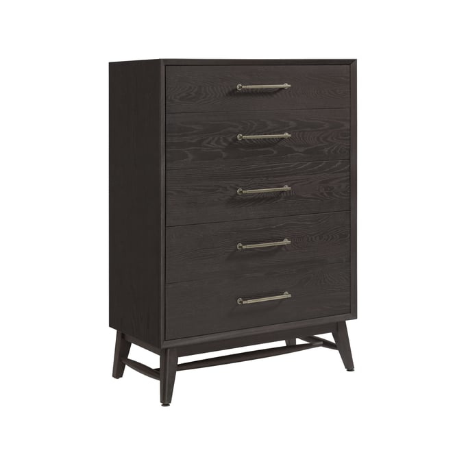 Intercon Bayside Black 5 Drawer Chest INT-BY-BR-9805-BLK-C