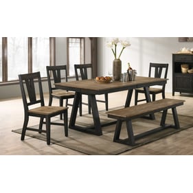 Intercon Harper Brushed Brown Pecan 6pc Dining Room Set