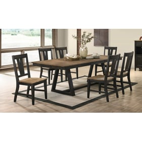 Intercon Harper Brushed Brown Pecan 7pc Dining Room Set