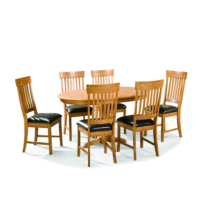 Intercon Family Chestnut Slat Back 7pc Dining Room Set INT-FD-L4260-180C-CNT-DR-S4