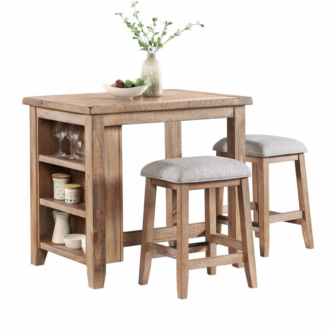 Intercon Highland Sandwash Wood 3pc Bar Set INT-HIGHLAND-BAR-S2