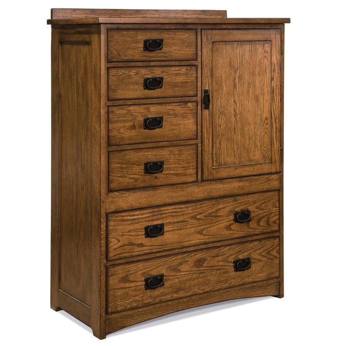 Intercon Oak Park Mission 6 Drawer Chest with Door INT-OP-BR-N5806D-MIS-C