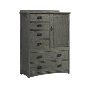 Intercon Oak Park Brushed Pewter 6 Drawer Chest with Door