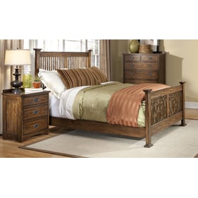 Intercon Oak Park Mission 2pc Bedroom Set With Queen Slat Bed