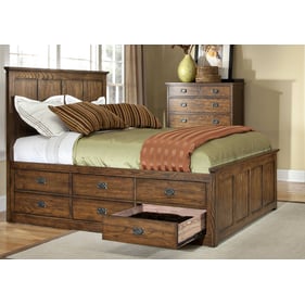 Intercon Oak Park Mission 9 Drawer Queen Bed