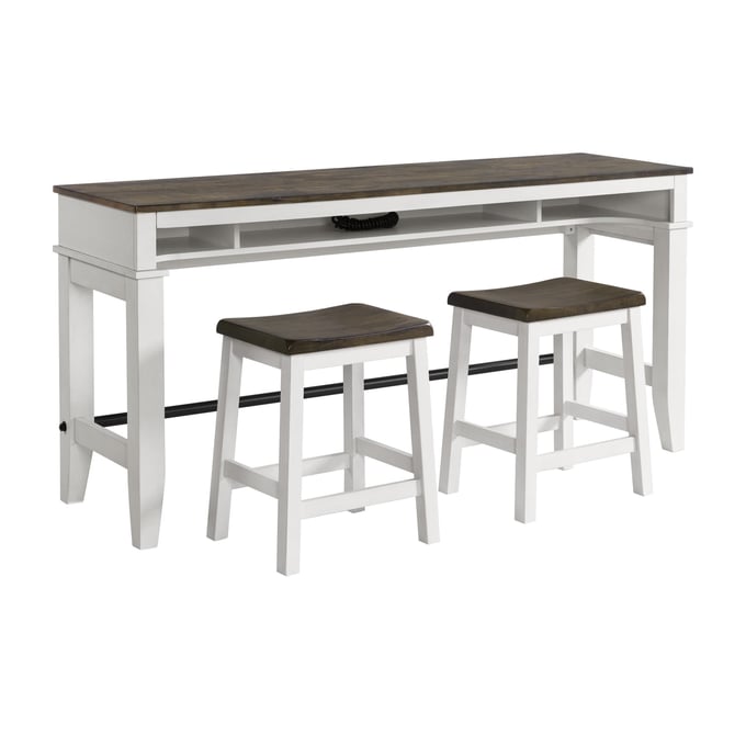 Intercon Kona Gray White 3pc Bar Set INT-KONA-BAR-S1