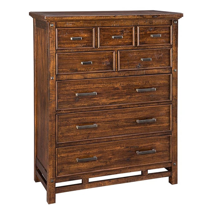 Intercon Wolf Creek 6 Drawer Chest with Media Drawer INT-WK-BR-N6106C-VAC-C