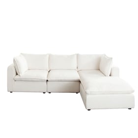 Diamond Sofa Ivy White 4pc Reversible Modular Chaise Sectional