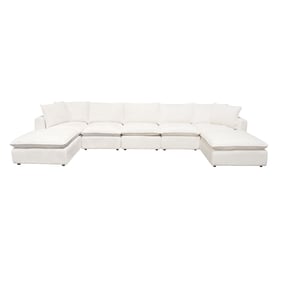 Diamond Sofa Ivy White 7pc Dual Chaise Sectional