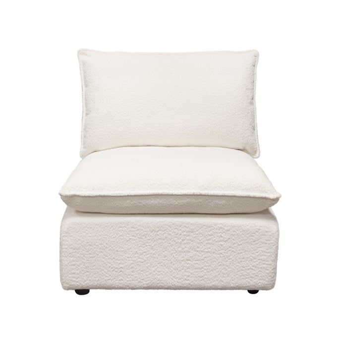 Diamond Sofa Ivy White Armless Chair DMND-IVYACWH