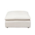 Ivy Square Ottoman in White Faux Shearling w/ Feather Down Seating by Diamond Sofa