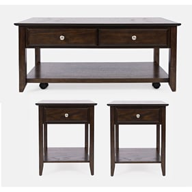 Jofran Furniture Modern Espresso Brown 3pc Coffee Table Set