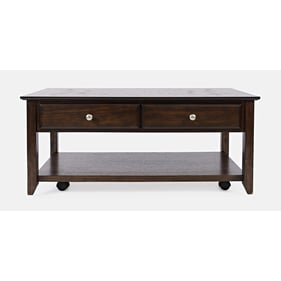 Jofran Furniture Modern Espresso Brown Four Drawers Coffee Table