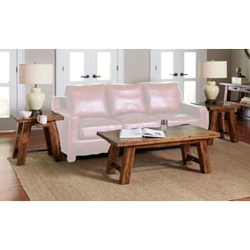 Jofran Furniture Cannon Valley Distressed Medium Brown 3pc Coffee Table Set