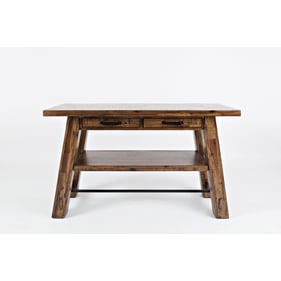 Jofran Furniture Cannon Valley Distressed Medium Brown Trestle Sofa Table