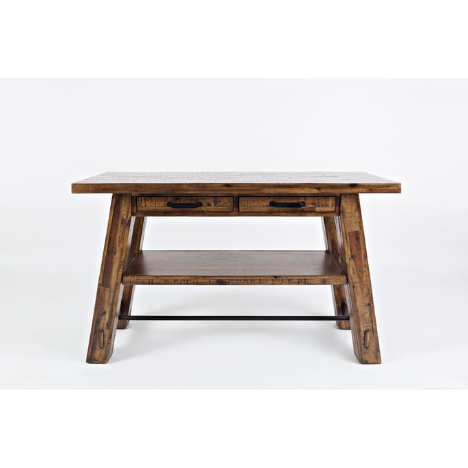 Jofran Furniture Cannon Valley Distressed Medium Brown Trestle Sofa Table JFN-1510-14