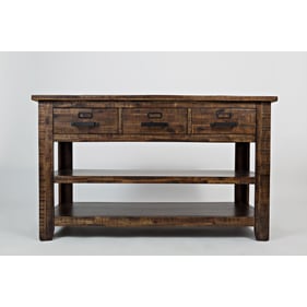 Jofran Furniture Cannon Valley Distressed Medium Brown Sofa Table