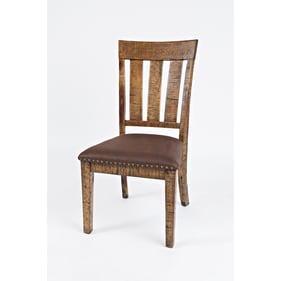 2 Jofran Furniture Cannon Valley Distressed Medium Brown Dining Chairs