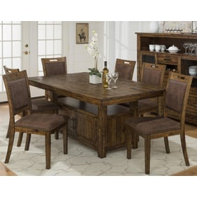 Jofran Furniture Cannon Valley Distressed Medium Brown 7pc Dining Room Set