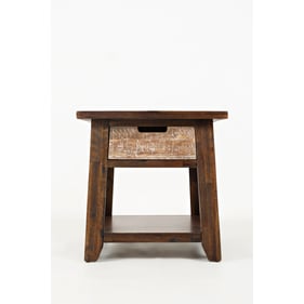 Jofran Furniture Painted Canyon Distressed Brown End Table