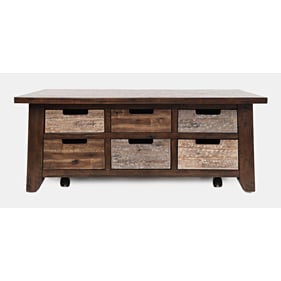 Jofran Furniture Painted Canyon Distressed Brown Box Cocktail Table