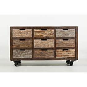 Jofran Furniture Painted Canyon Brown 9 Drawers Accent Chest