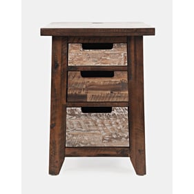 Jofran Furniture Painted Canyon Distressed Brown Chairside End Table