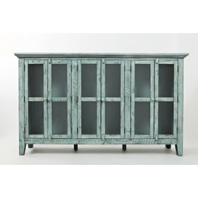 Jofran Furniture Rustic Shores Surfside Blue 70 Inch Accent Cabinet