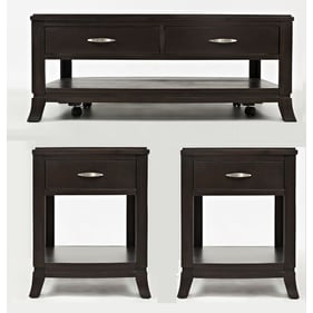 Jofran Furniture Downtown Dark Merlot 3pc Coffee Table Set