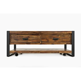 Jofran Furniture Loftworks Distressed Brown 2 Drawers Cocktail Table