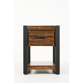 Jofran Furniture Loftworks Distressed Brown Drawer Chairside Table